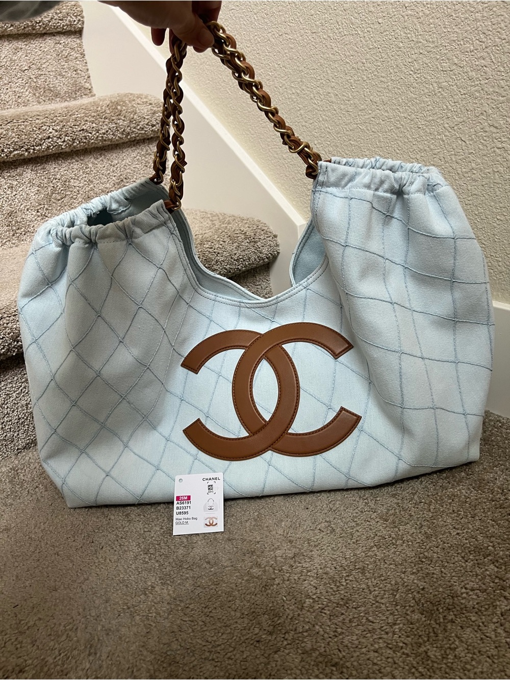 Chanel coco beach denim bag tote 26M - Picture 1 of 5